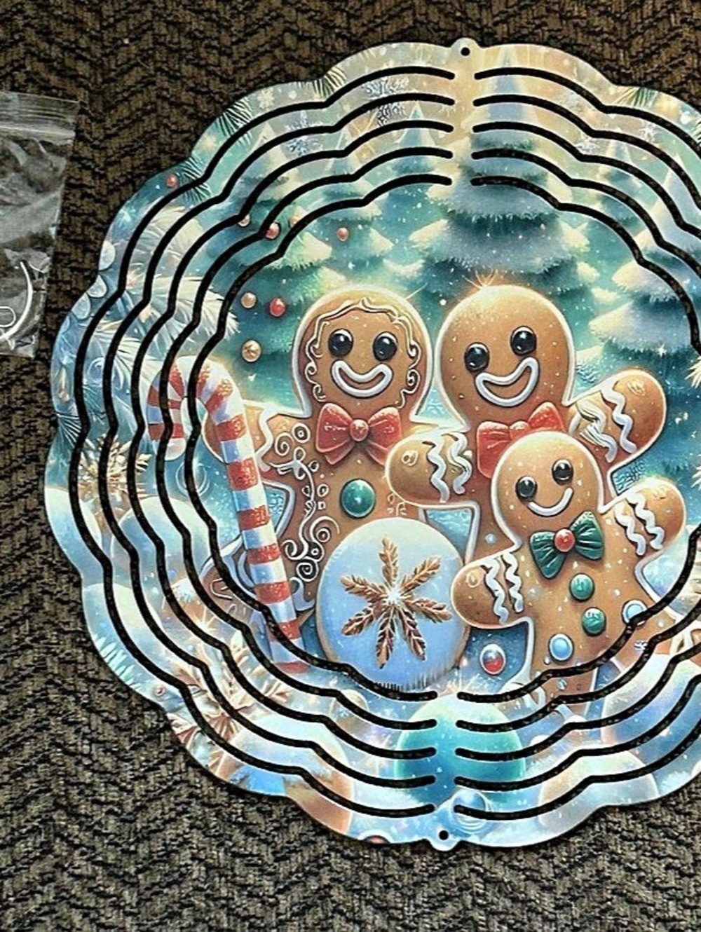 Gingerbread Holiday Ornament in Blue & Brown